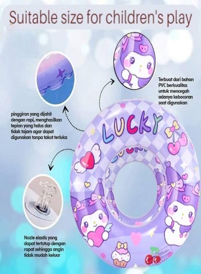 AMYCAUR Kids Swimming Ring, Cartoon Print Pool Float (1 Pcs) Inflatable Safety Tube for Toddlers, Safe & Comfortable Swim Tube for Toddlers, Suitable for 3+ Years Children's (Kuromi) - Image 4
